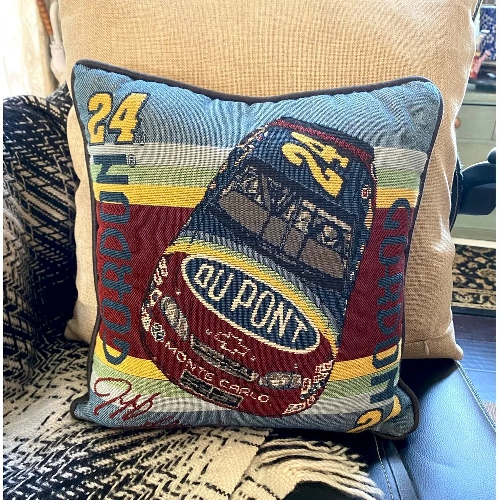 LIKE NEW VINTAGE—Vintage 1999 Jeff Gordon NASCAR Throw Pillow